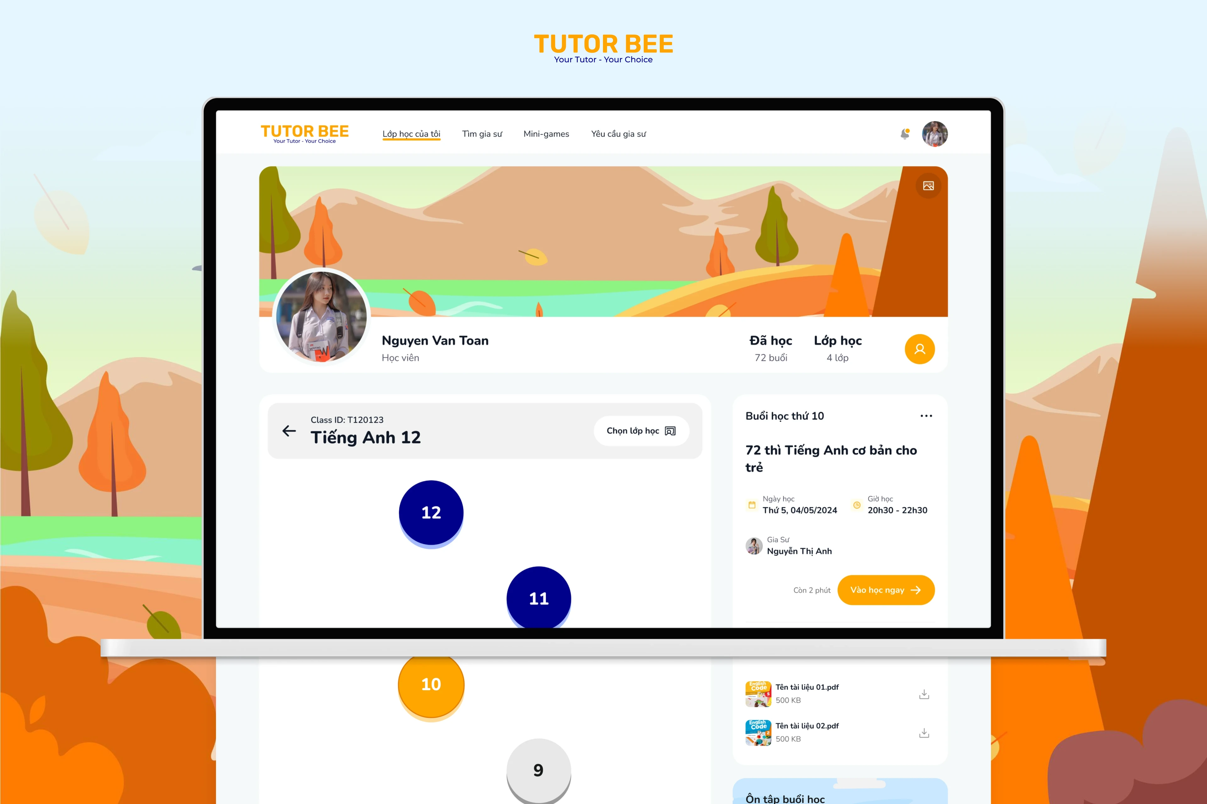 Website gia sư online TutorBee